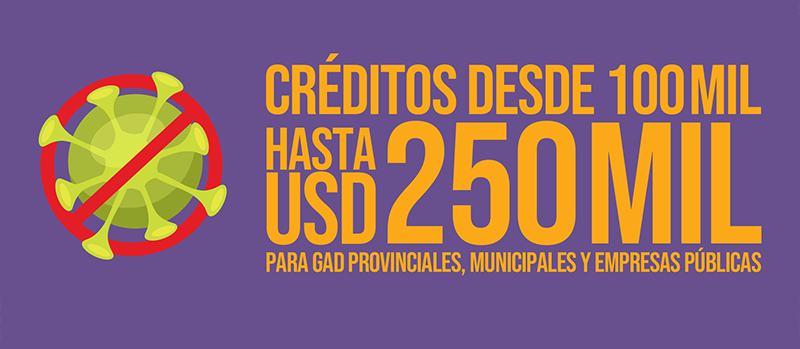Banco de Desarrollo del Ecuador B.P. otorga hasta USD 250 mil para financiamiento de insumos y bienes por emergencia sanitaria