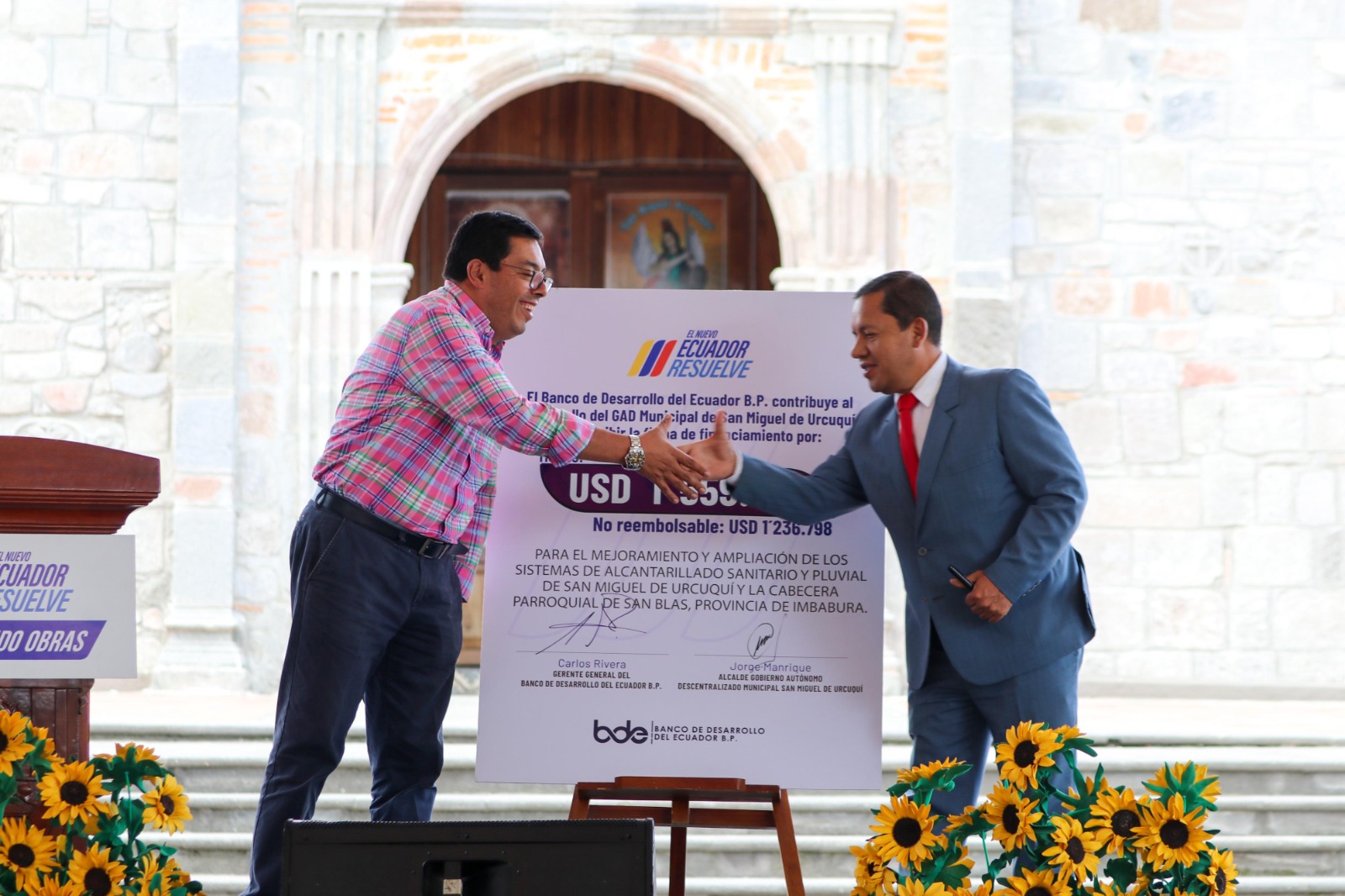 BDE B.P. ENTREGA USD 1.5 MILLONES PARA MEJORAMIENTO Y AMPLIACIÓN DE SISTEMAS DE ALCANTARILLADO EN URCUQUÍ