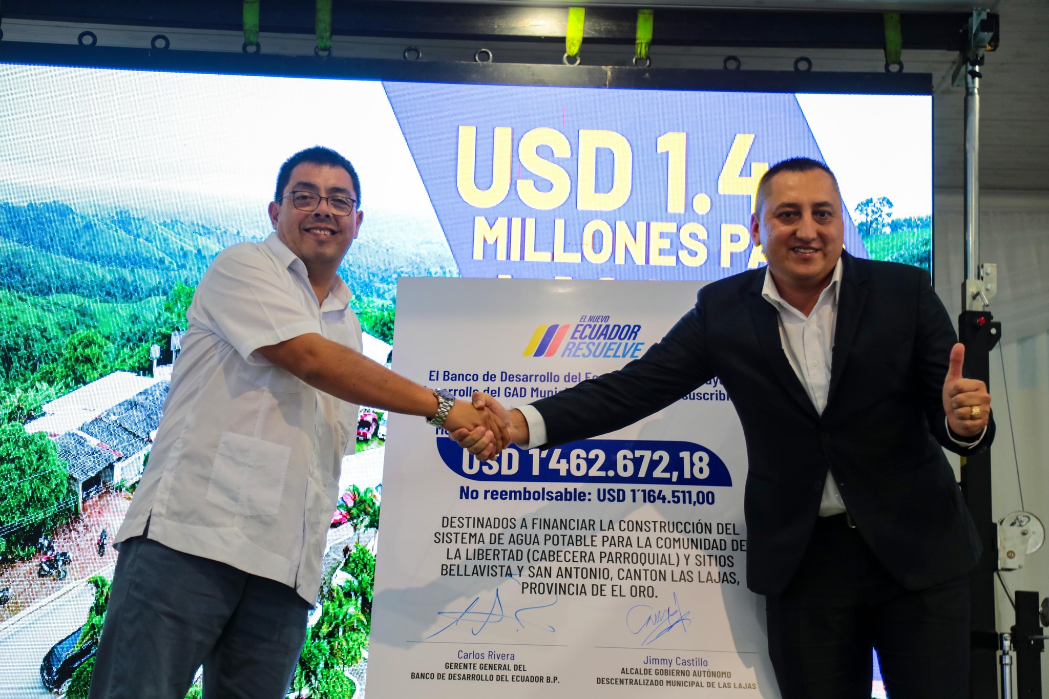 LAS LAJAS GARANTIZA AGUA POTABLE PARA SUS HABITANTES CON FINANCIAMIENTO DEL BDE B.P.