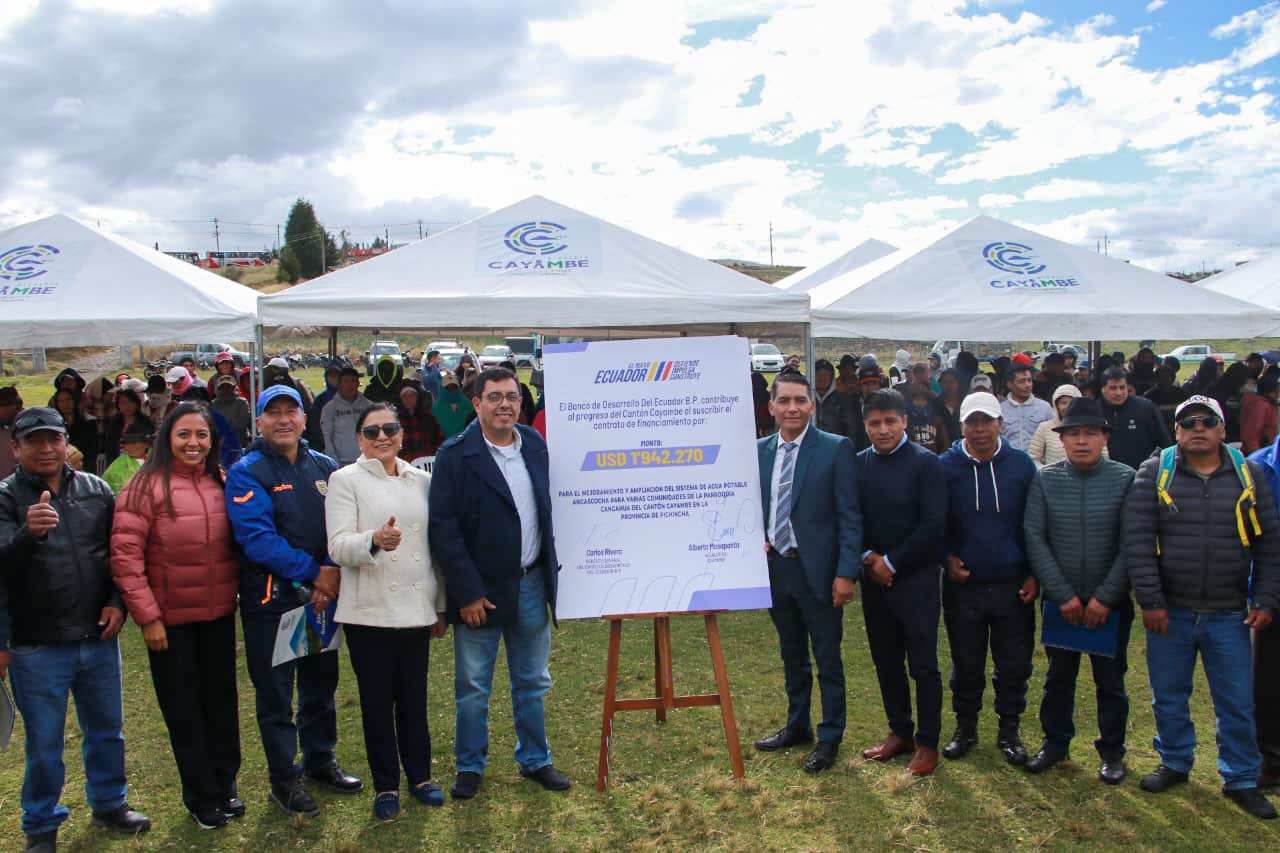 BDE B.P. FINANCIA PROYECTO QUE GARANTIZARÁ AGUA SEGURA PARA CANGAHUA – CAYAMBE