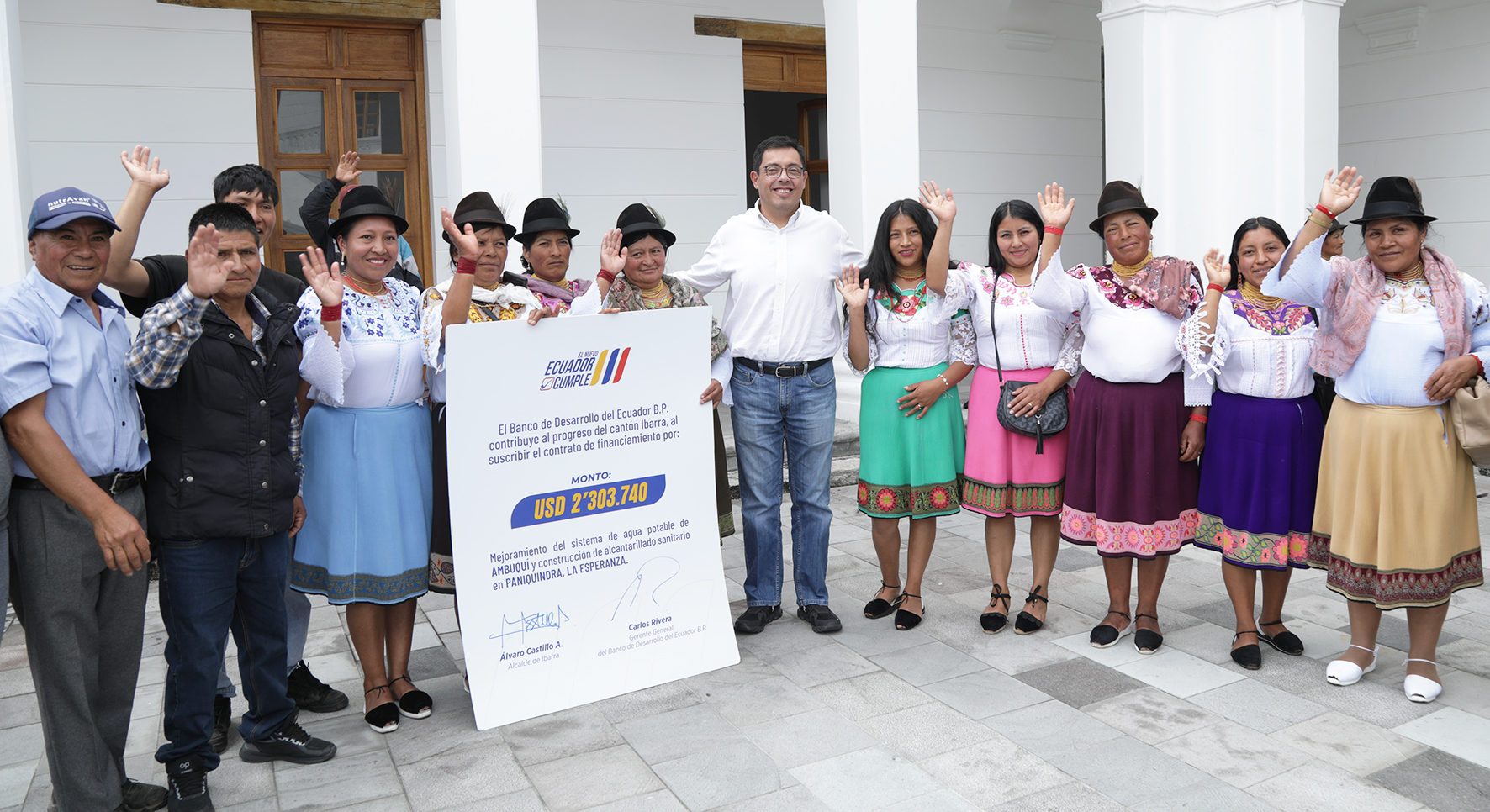 EL BDE B.P. ENTREGA USD 2.3 MILLONES PARA AGUA POTABLE Y ALCANTARILLADO EN DOS PARROQUIAS DE IBARRA