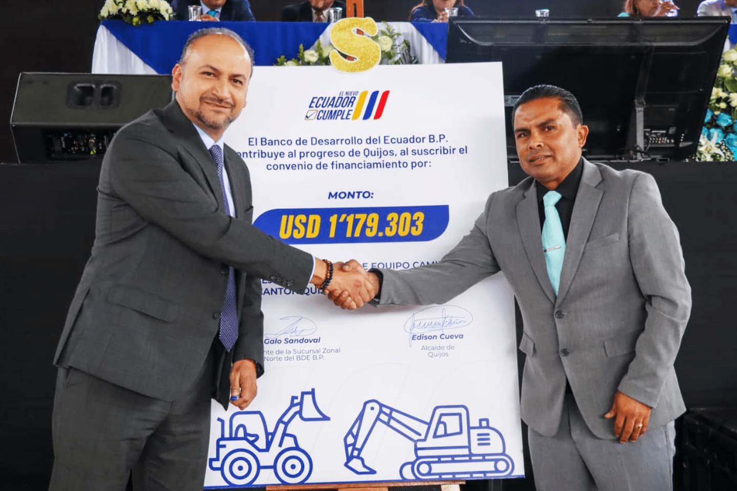 BDE B.P. ENTREGÓ MÁS DE USD 1 MILLÓN PARA EL DESARROLLO VIAL DE QUIJOS