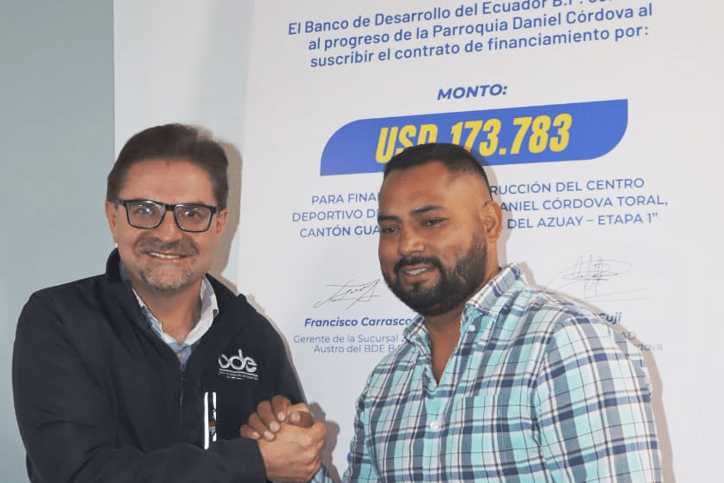 BDE B.P. FINANCIA PROYECTO A PARROQUIA RURAL DANIEL CÓRDOVA TORAL – GUALACEO