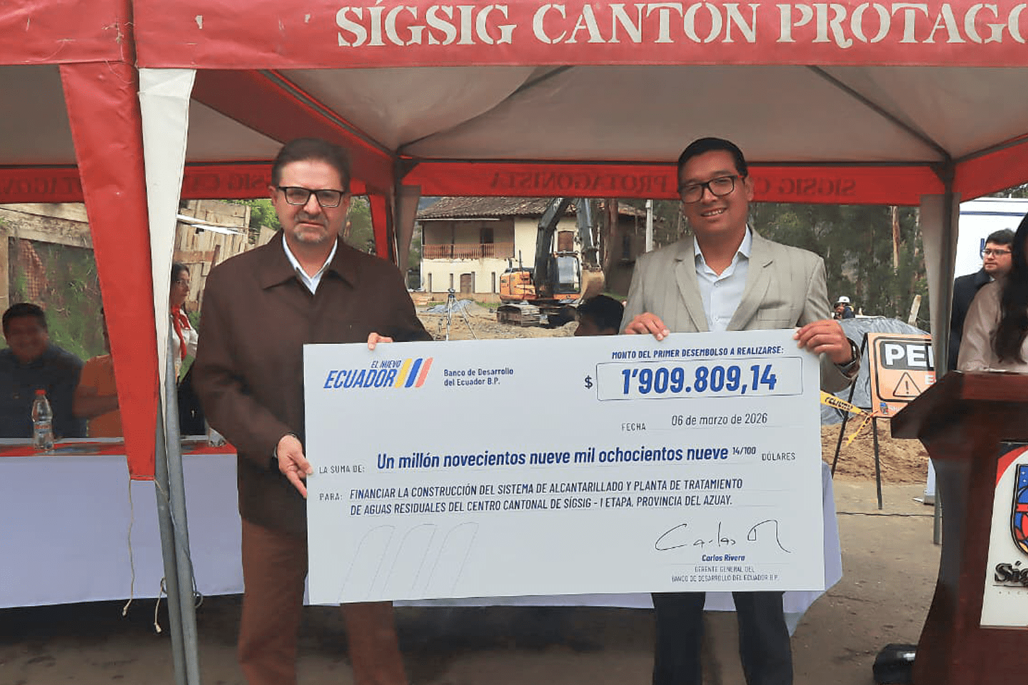 BDE B.P. IMPULSA EL SANEAMIENTO AMBIENTAL EN SÍGSIG CON UN FINANCIAMIENTO HISTÓRICO DE USD 4.7 MILLONES