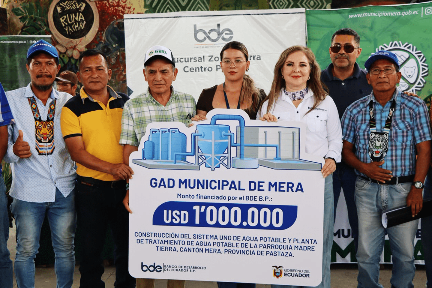 EL BDE B.P. FINANCIA, CON USD 1 MILLÓN, UNA IMPORTANTE OBRA DE AGUA POTABLE PARA MADRE TIERRA, EN PASTAZA